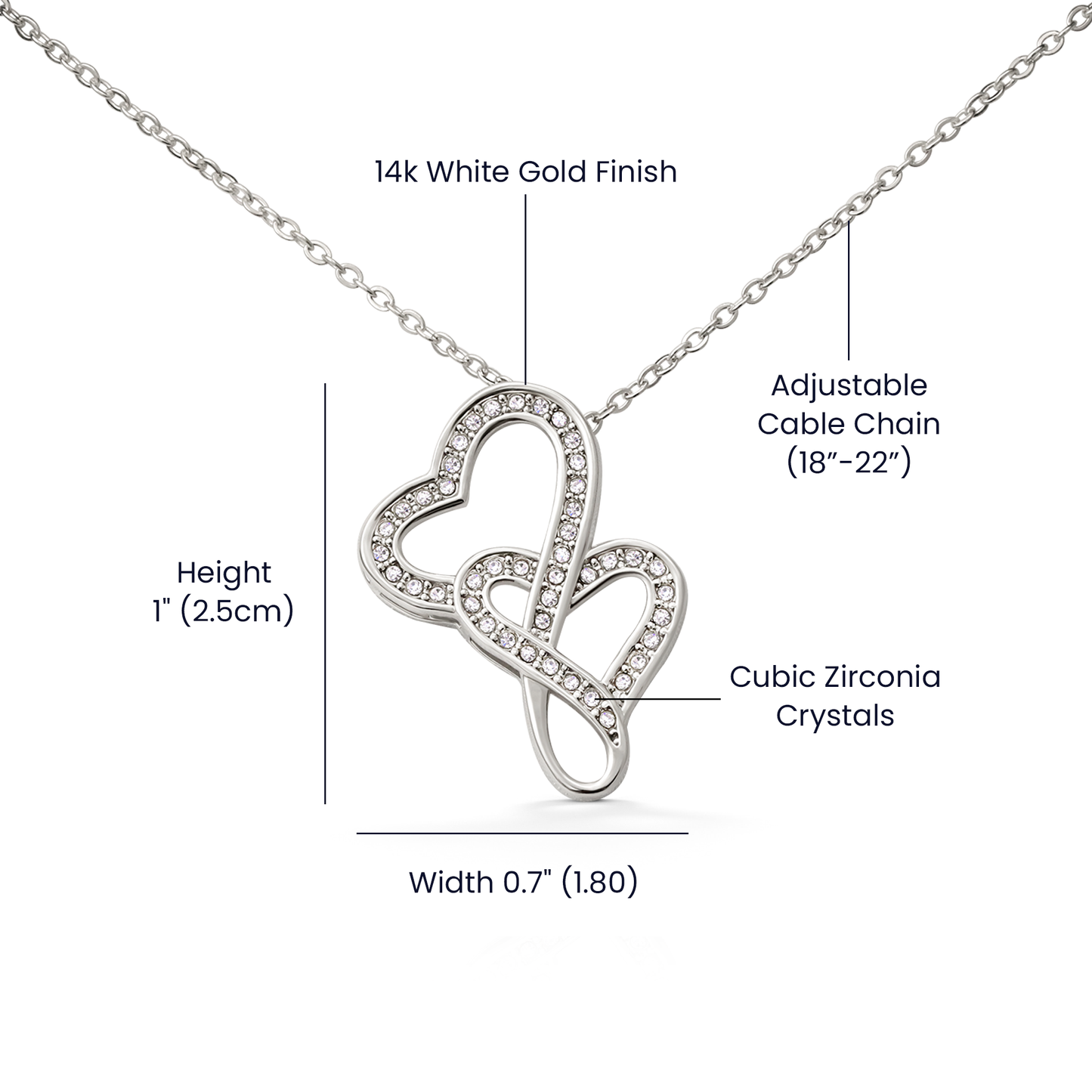 To Wife Double Hearted Necklace