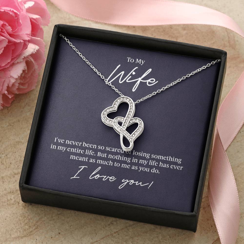 To Wife Double Hearted Necklace