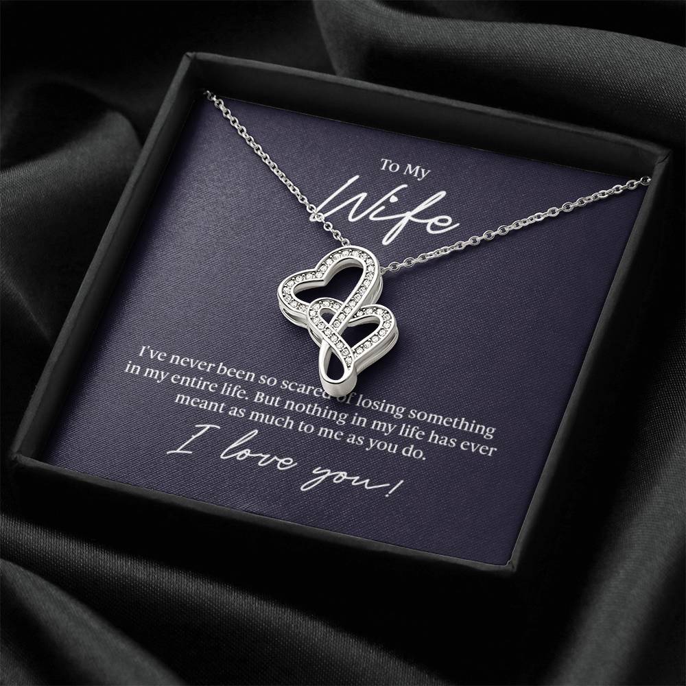 To Wife Double Hearted Necklace