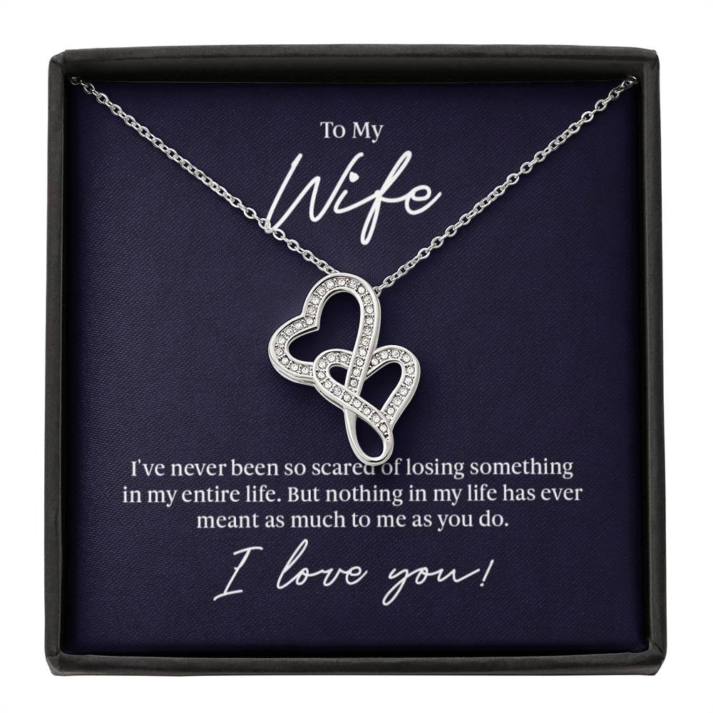 To Wife Double Hearted Necklace