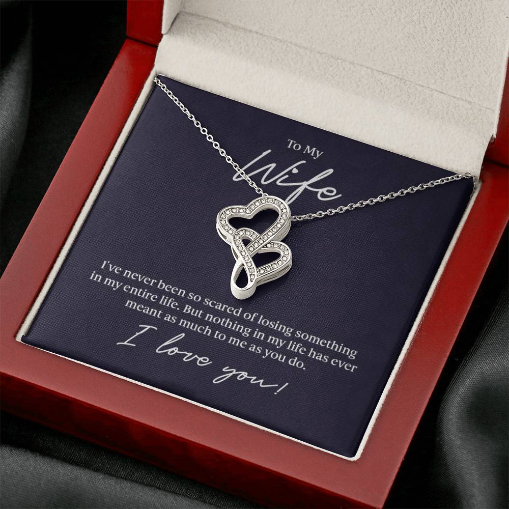 To Wife Double Hearted Necklace