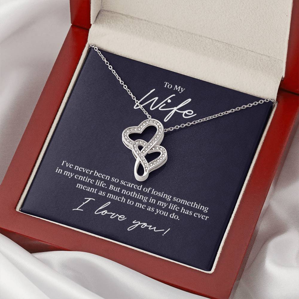 To Wife Double Hearted Necklace