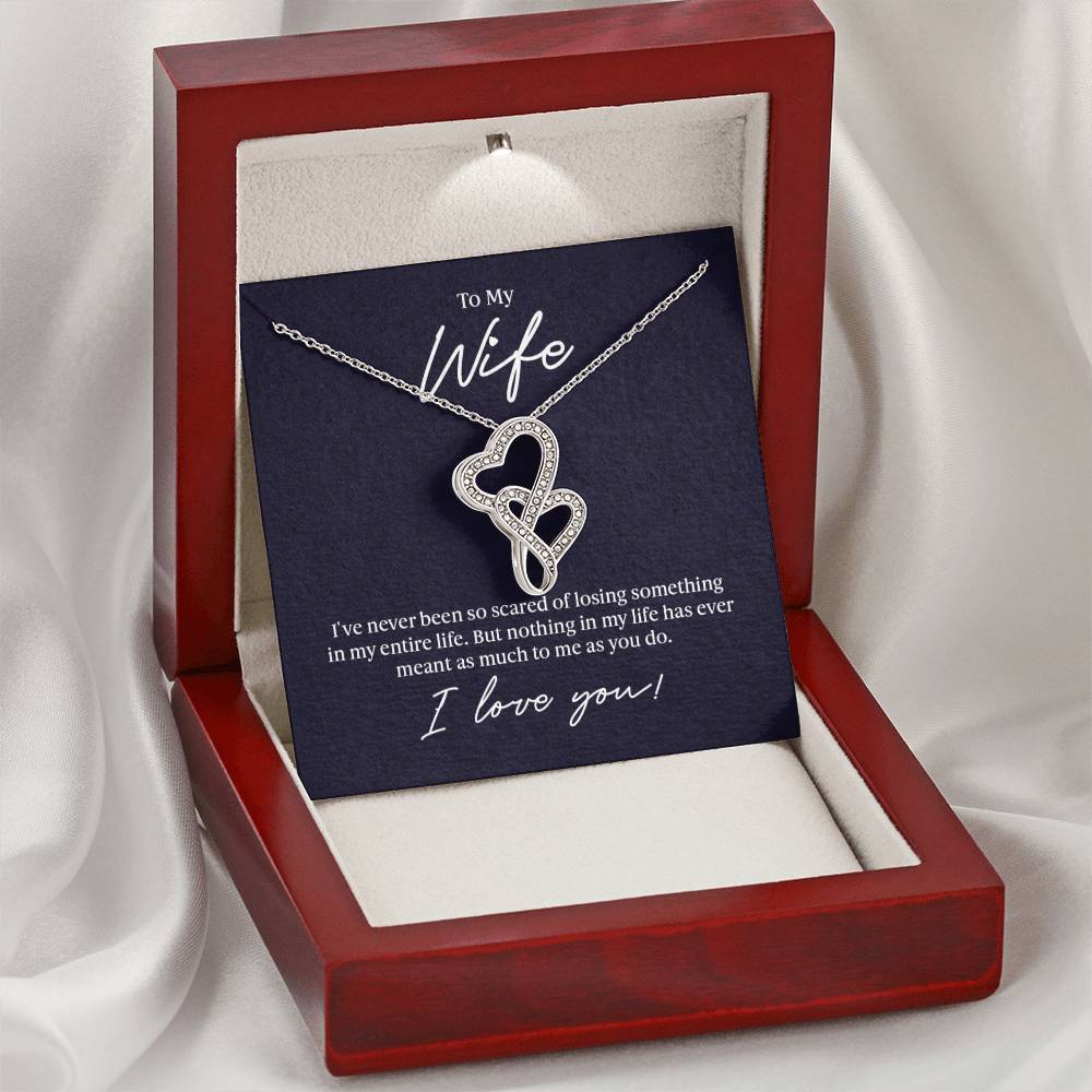 To Wife Double Hearted Necklace