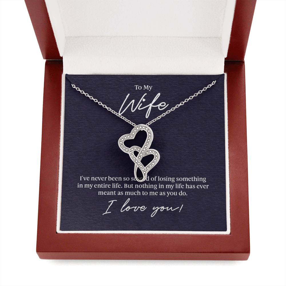 To Wife Double Hearted Necklace