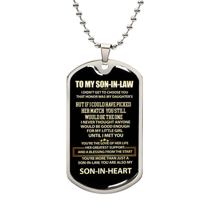 To My Son In Law, Son-In-Heart Dog Tag