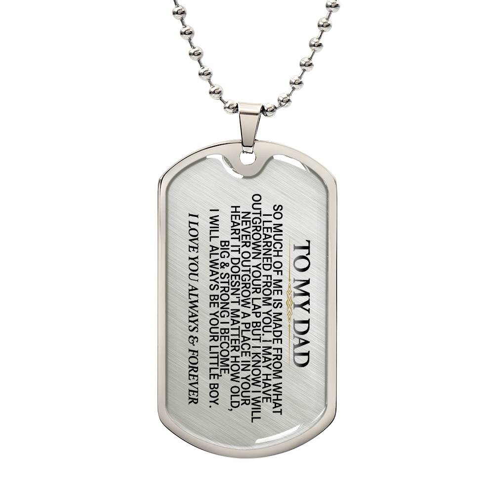 To My Dad, Personalized Dog Tag Necklace