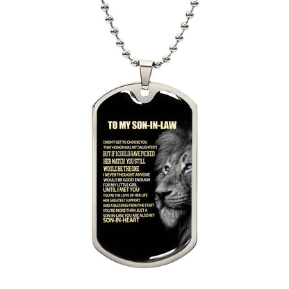 To My Son In Law, Dog Tag Necklace