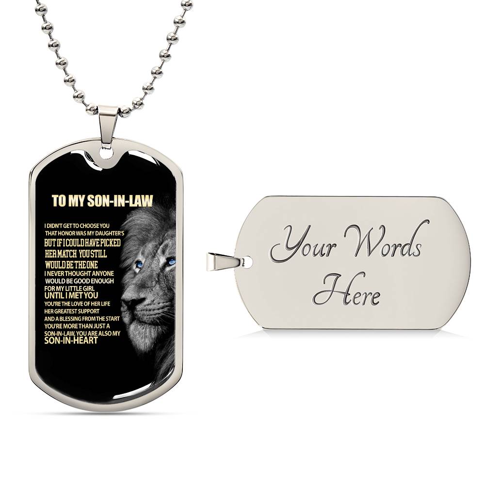 To My Son In Law, Dog Tag Necklace