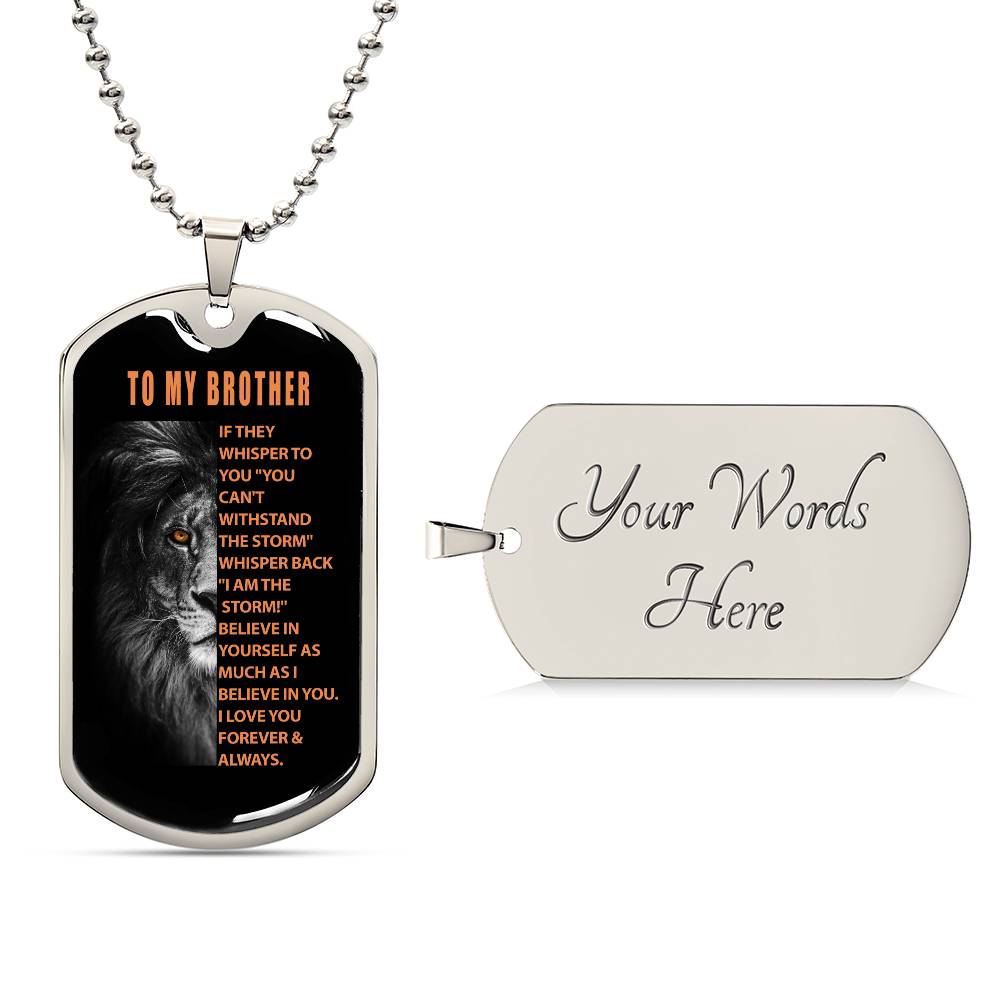 To My Brother, Dog Tag Necklace De Naranja