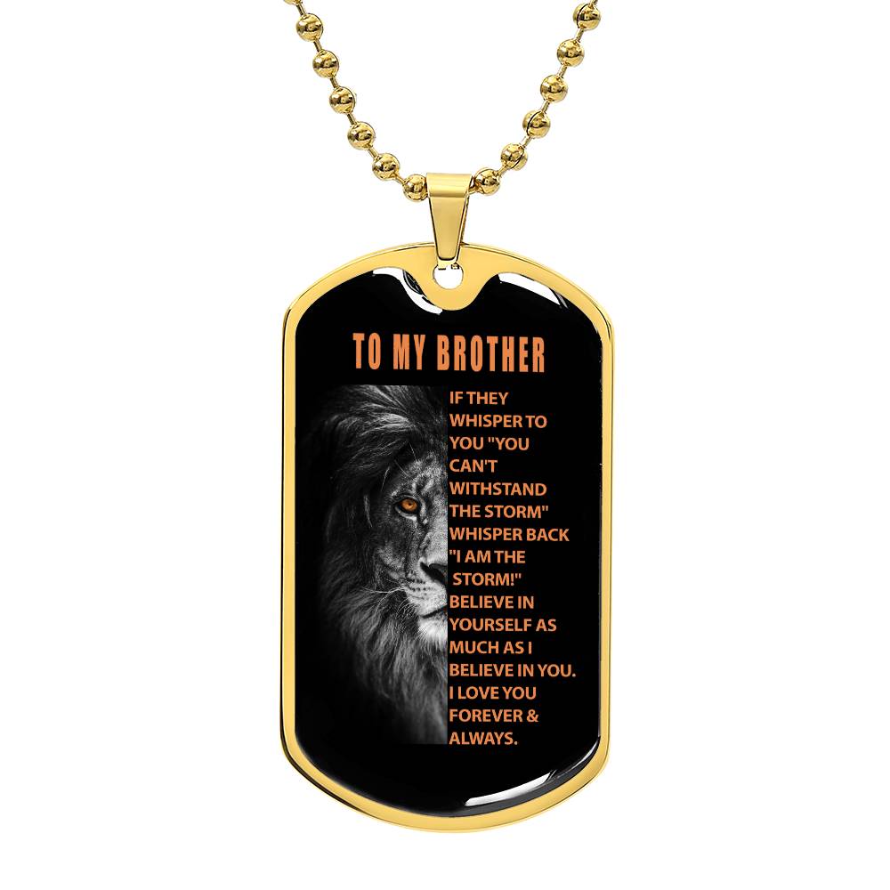 To My Brother, Dog Tag Necklace De Naranja