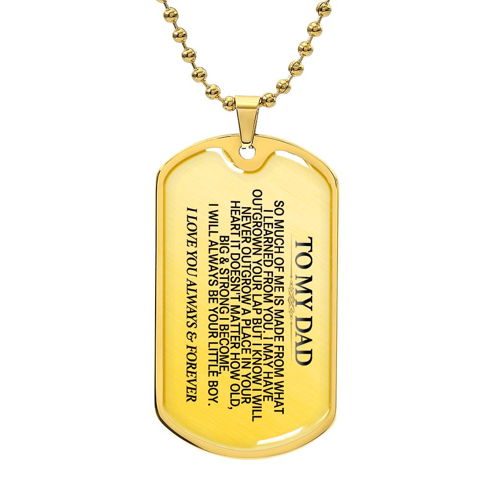 To My Dad, Personalized Dog Tag Necklace