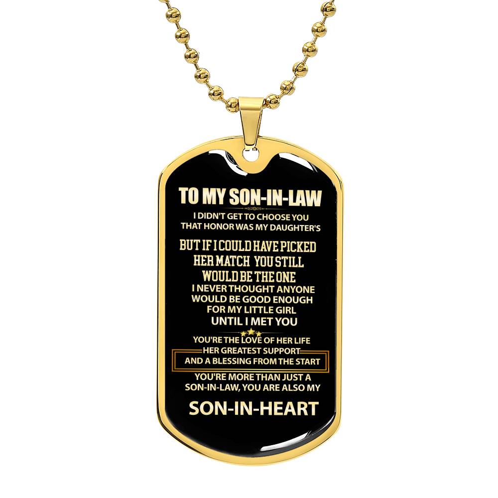 To My Son In Law, Son-In-Heart Dog Tag