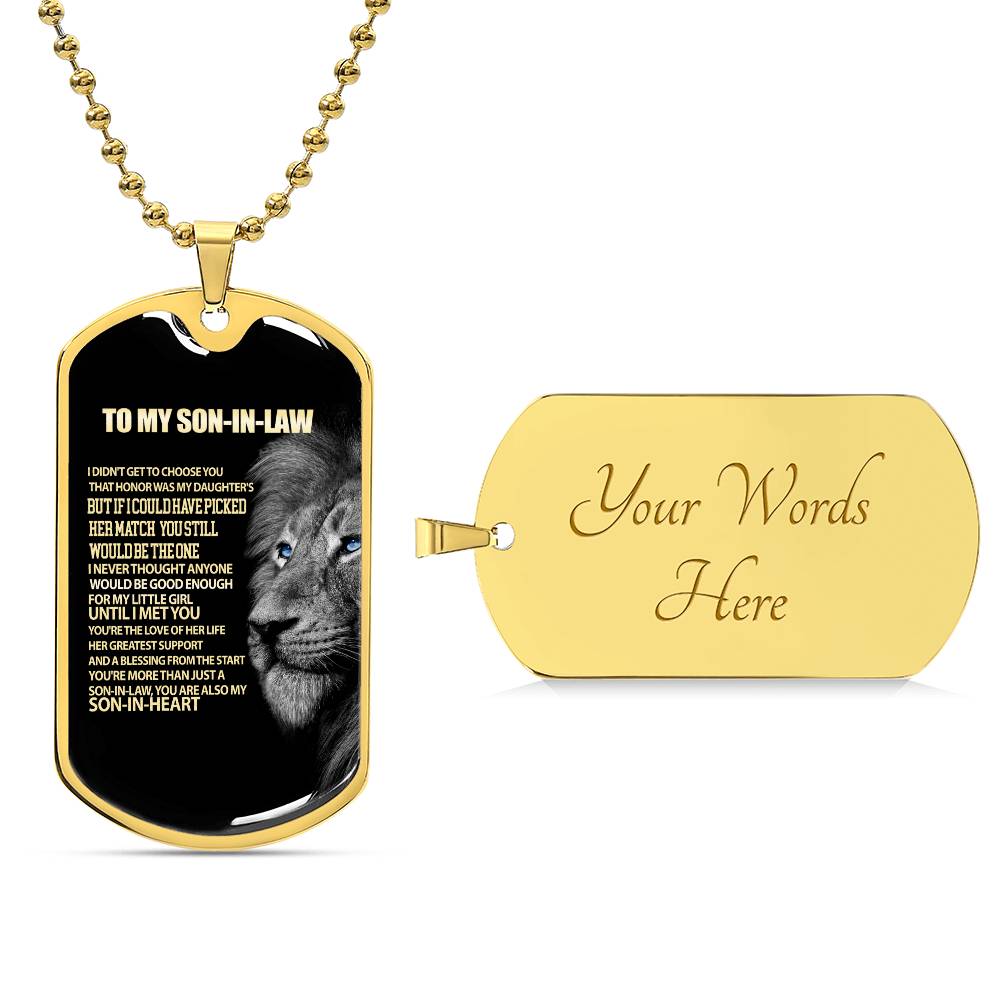 To My Son In Law, Dog Tag Necklace