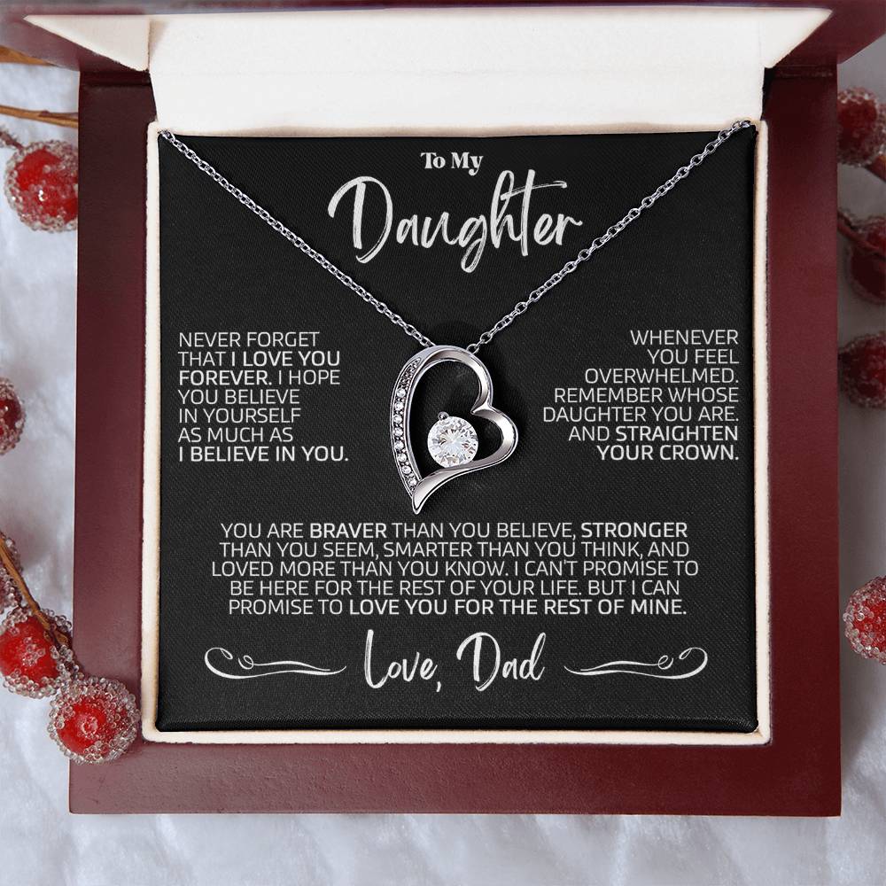 To My Daughter Necklace, Gift for Daughter from Dad, Daughter Father Necklace