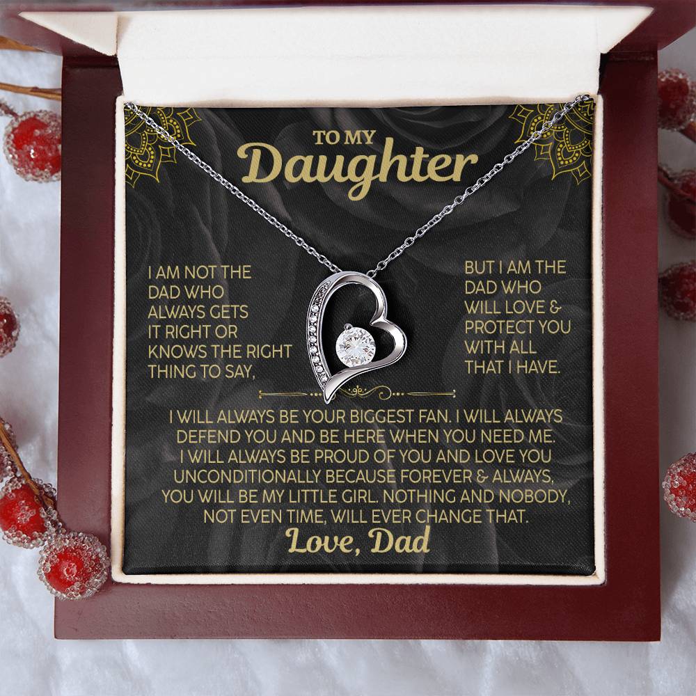 To My Daughter, Forever and Always Love Necklace, Love Dad