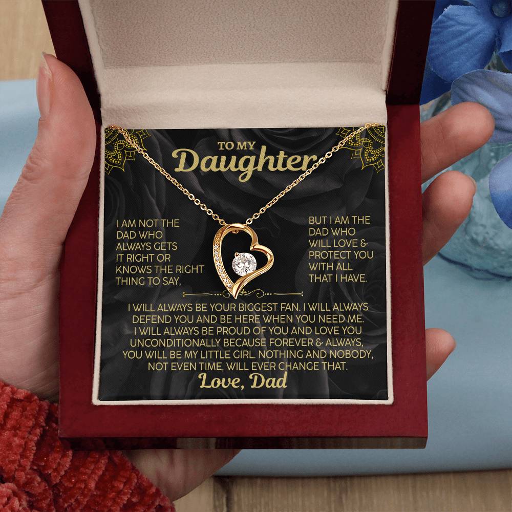 To My Daughter, Forever and Always Love Necklace, Love Dad