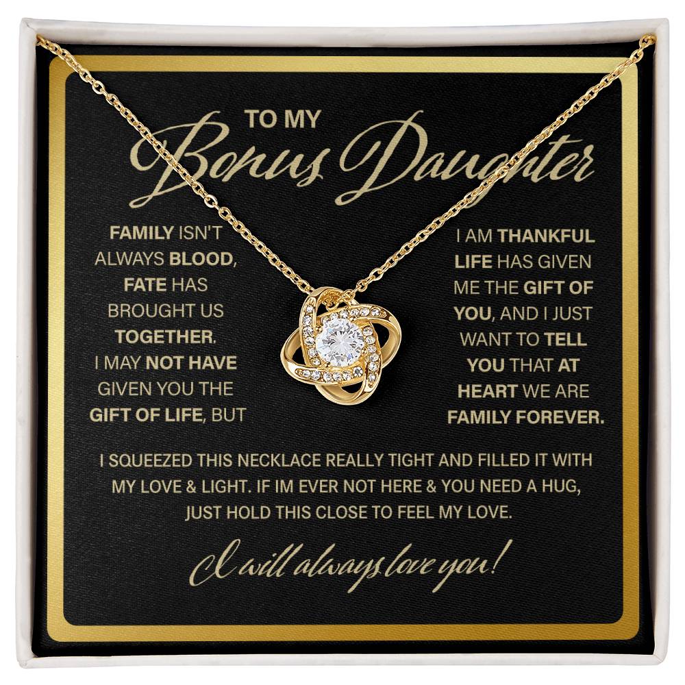 To My Bonus Daughter, Love Knot Necklace