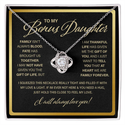 To My Bonus Daughter, Love Knot Necklace