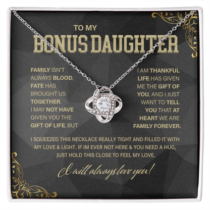 To My Bonus Daughter, Love Knot Necklace