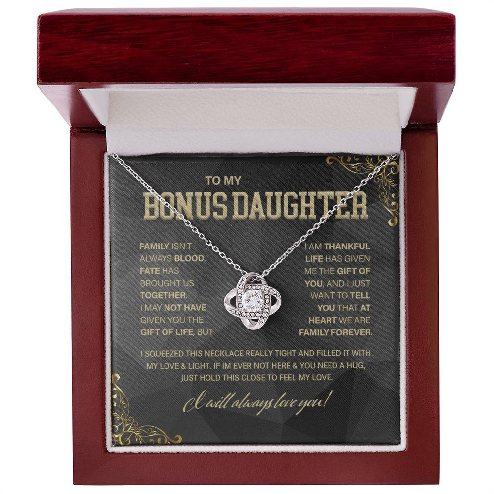 To My Bonus Daughter, Love Knot Necklace