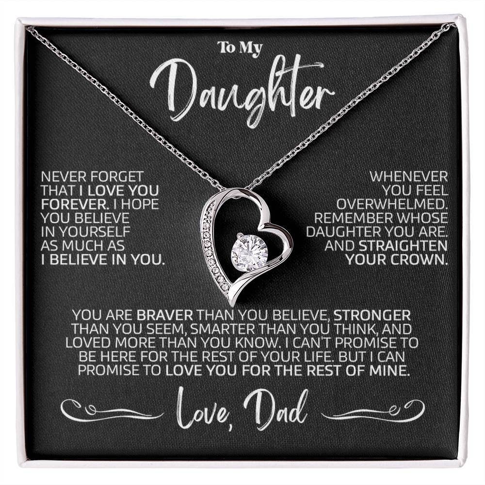 To My Daughter Necklace, Gift for Daughter from Dad, Daughter Father Necklace