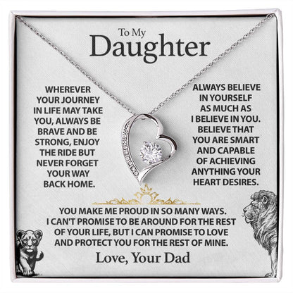 To My Daughter, On Your Journey Forever Love Necklace