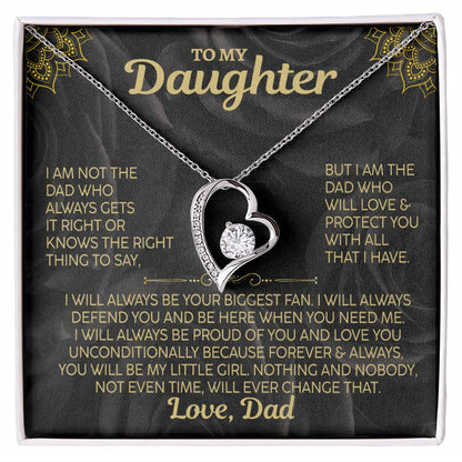 To My Daughter, Forever and Always Love Necklace, Love Dad