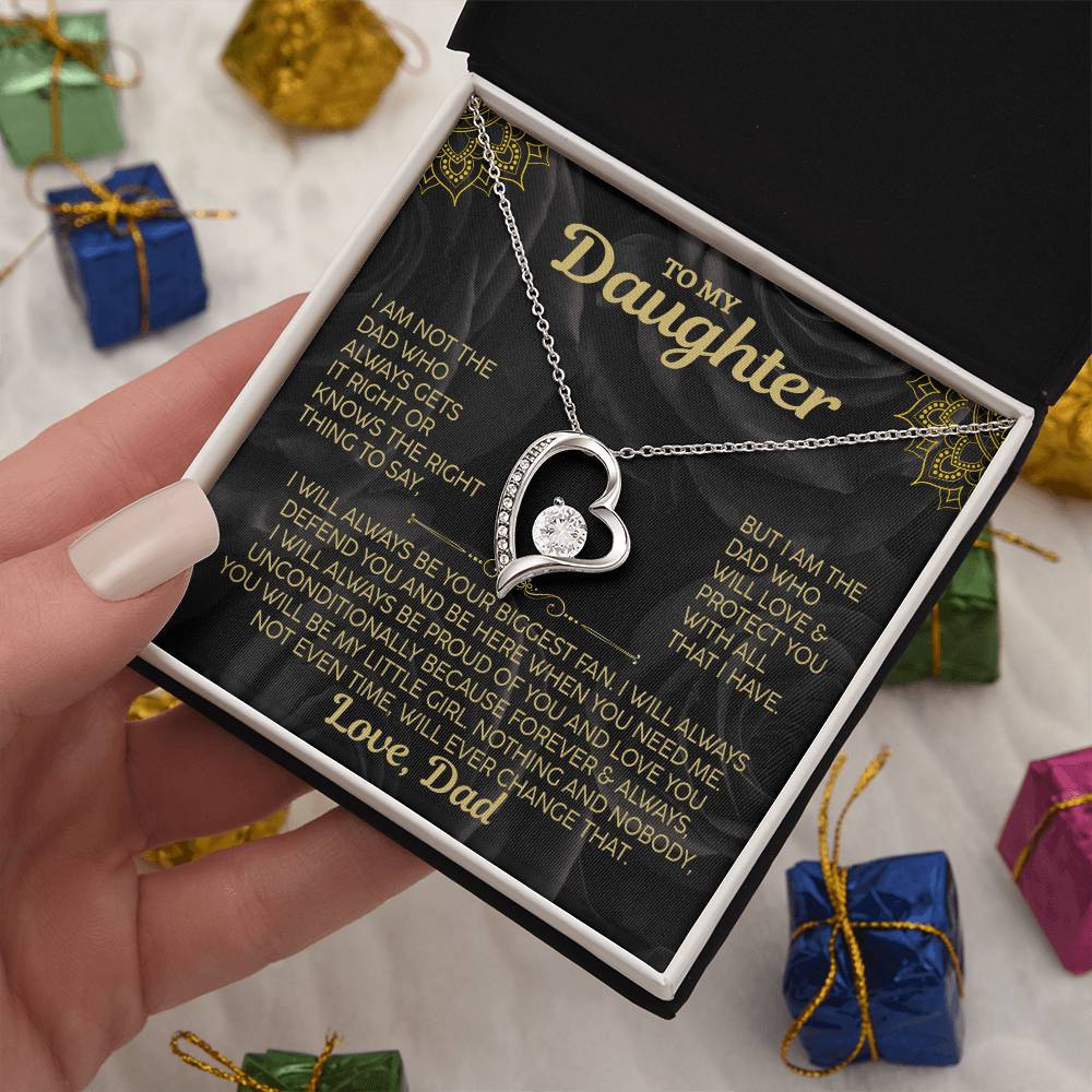 To My Daughter, Forever and Always Love Necklace, Love Dad