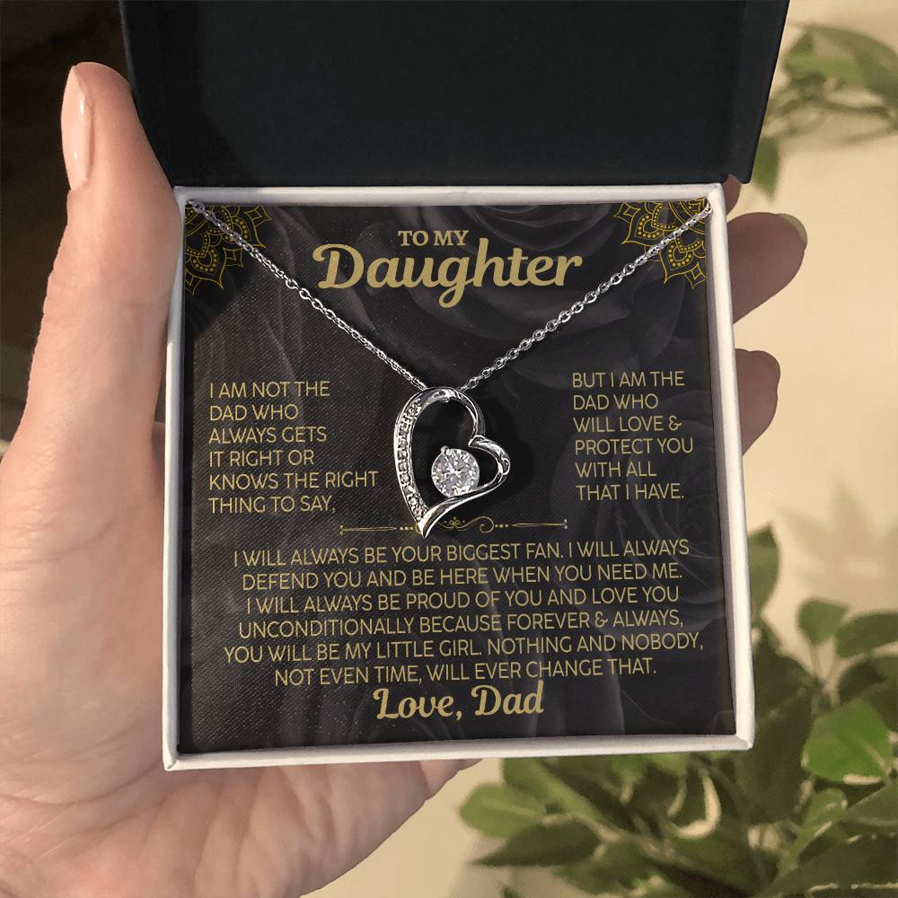 To My Daughter, Forever and Always Love Necklace, Love Dad