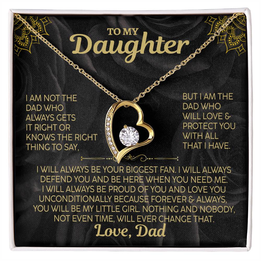 To My Daughter, Forever and Always Love Necklace, Love Dad