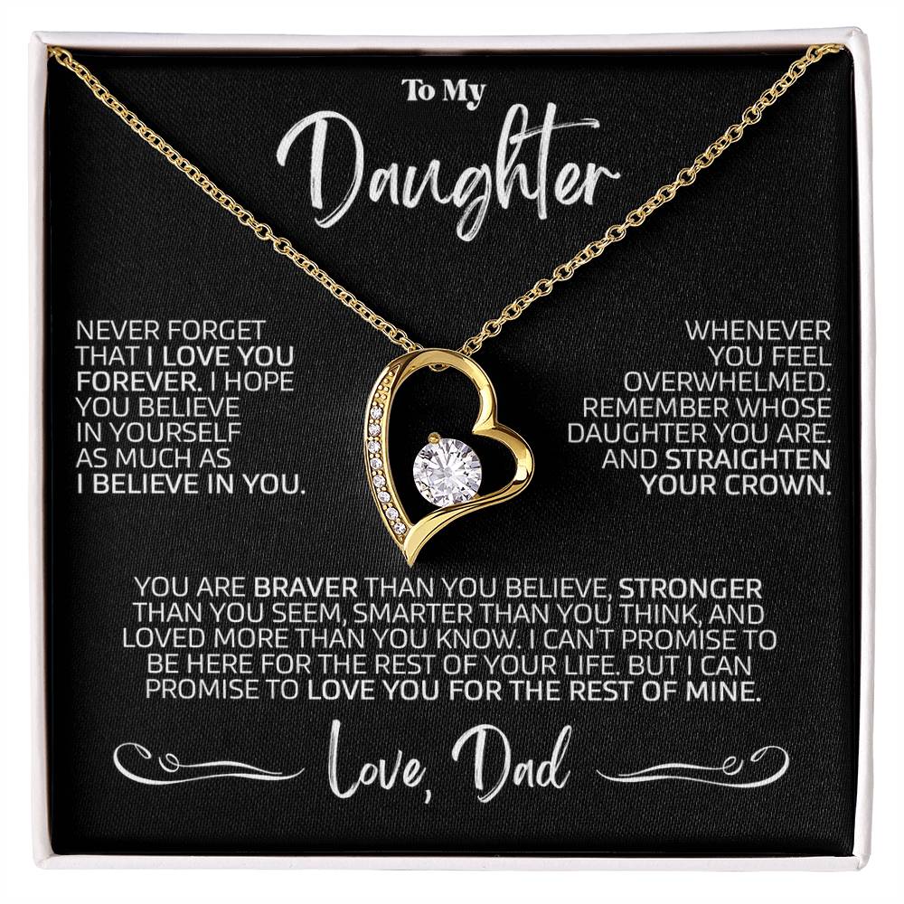 To My Daughter Necklace, Gift for Daughter from Dad, Daughter Father Necklace