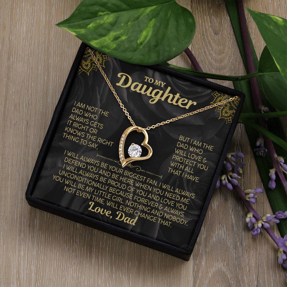 To My Daughter, Forever and Always Love Necklace, Love Dad