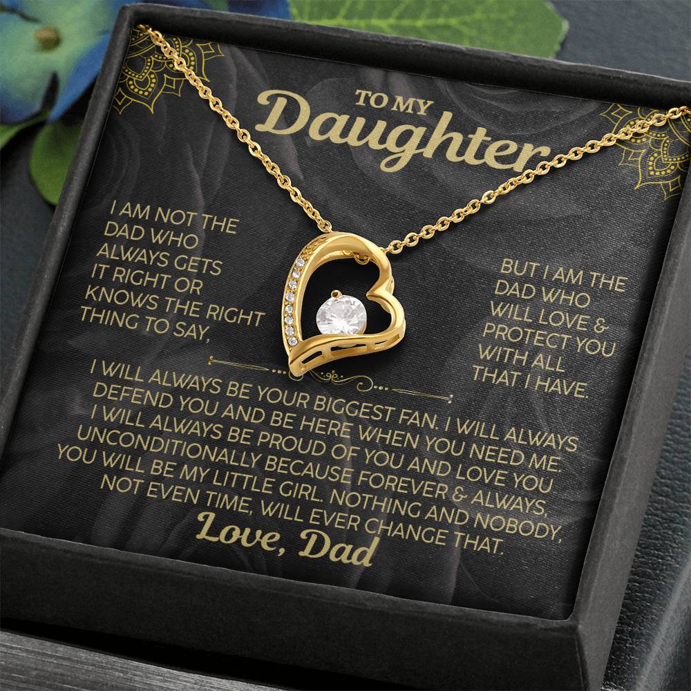 To My Daughter, Forever and Always Love Necklace, Love Dad